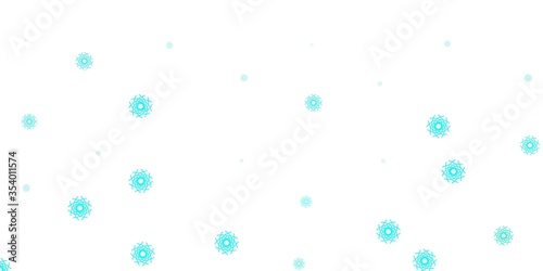Light Blue  Green vector doodle background with flowers.