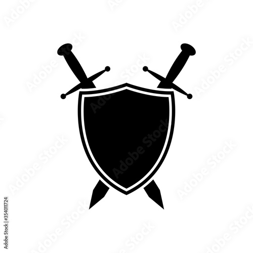 shield with sword icon vector design template