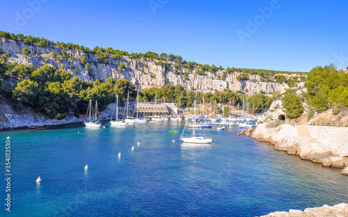 View of the coast of the Mediterrane sea. France. National park of Calanques.