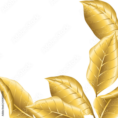 Floral background with gold autumn foliage.