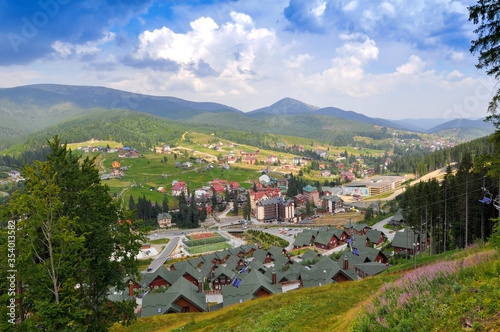 Ukrainian Carpathians summer landscape.