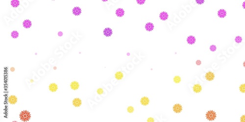 Light Pink, Yellow vector natural backdrop with flowers.