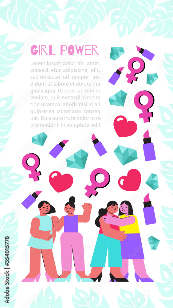 Girl Power Vertical Banner Girl Power Vertical Banner