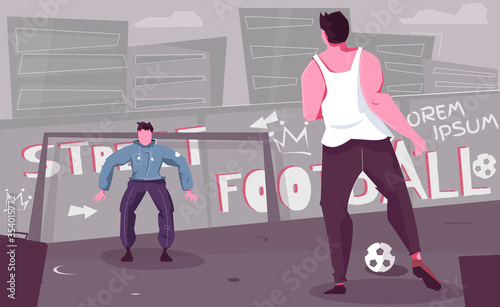 Street Football Flat Composition