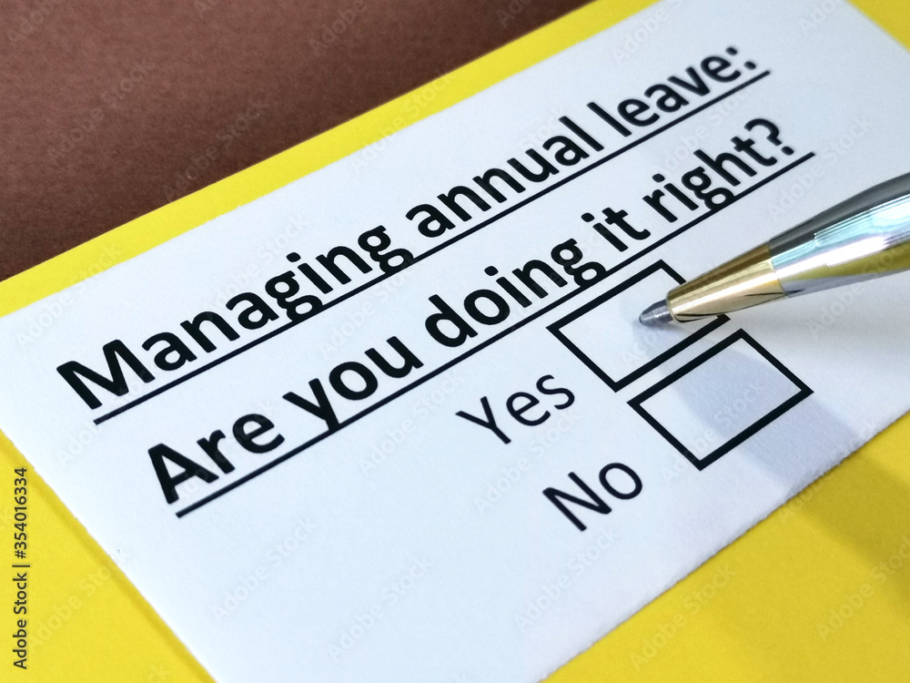 One person is answering question about managing annual leave. One person is answering question about managing annual leave.