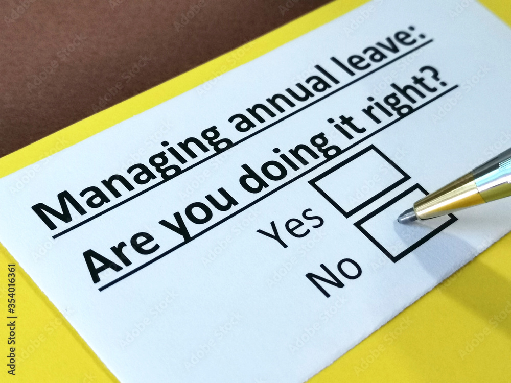 One person is answering question about managing annual leave. One person is answering question about managing annual leave.