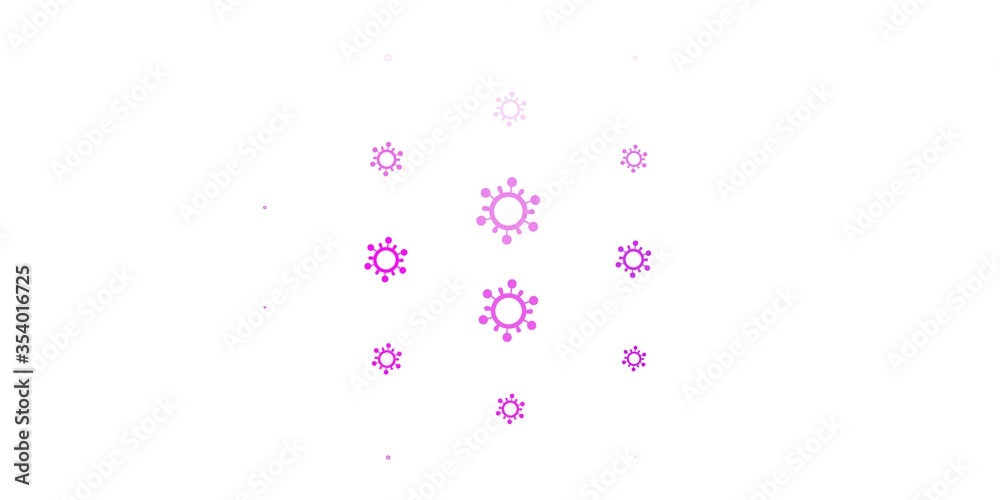 Light Purple, Pink vector background with covid-19 symbols. Light Purple, Pink vector background with covid-19 symbols.