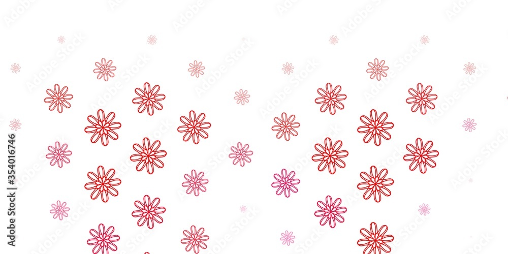 Light Red vector natural artwork with flowers.