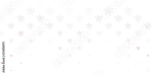 Light Purple, Pink vector background with covid-19 symbols.