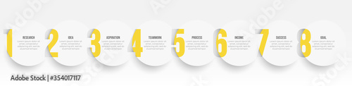 Vector Infographic label design template with circle and number options. Business concept with 8 steps or processes. 