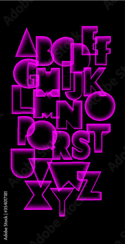 glow/ neon typography design vector