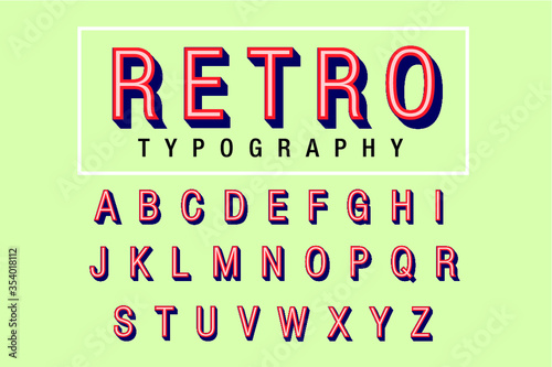 retro all caps typography design vector