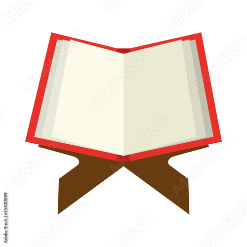 holy book of koran on the stand, muslim holiday, ramadan kareem concept vector illustration design