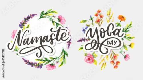 Namaste lettering Indian greeting, Hello in Hindi T shirt hand lettered calligraphic design. Inspirational vector typography.
