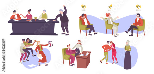 Work Conflicts Characters Set