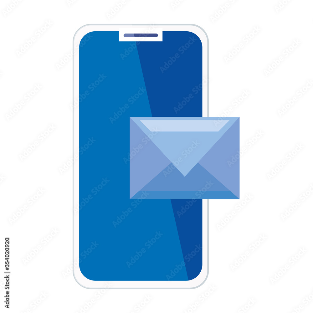 smartphone with envelope, concept of online communication and social media on white background vector illustration design smartphone with envelope, concept of online communication and social media on white background vector illustration design