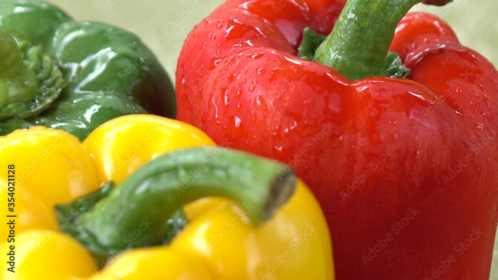 Close Up Shot of Yellow, Green and Red Bell Pepper Close Up Shot of Yellow, Green and Red Bell Pepper