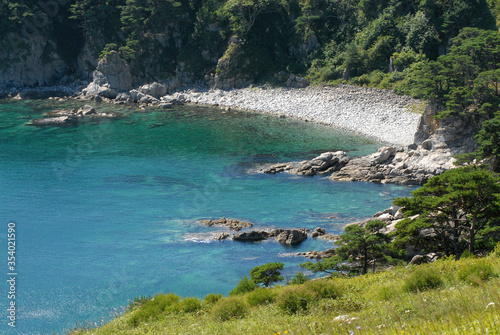 Far Eastern State Marine Reserve. View at Telyakovsky Bay of Peter the Great Gulf. Gamow Peninsula, Primorsky Krai (Primorye), Far East, Russia. photo