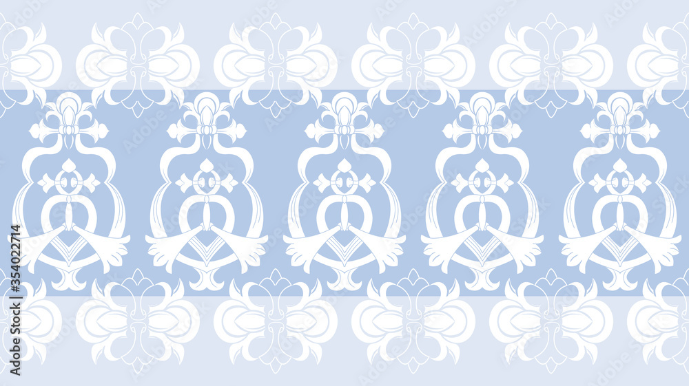 Seamless damask pattern wallpaper. Vintage decor in Victorian surface style. Passtel print surface design