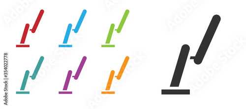 Black Windscreen wiper icon isolated on white background. Set icons colorful. Vector Illustration.