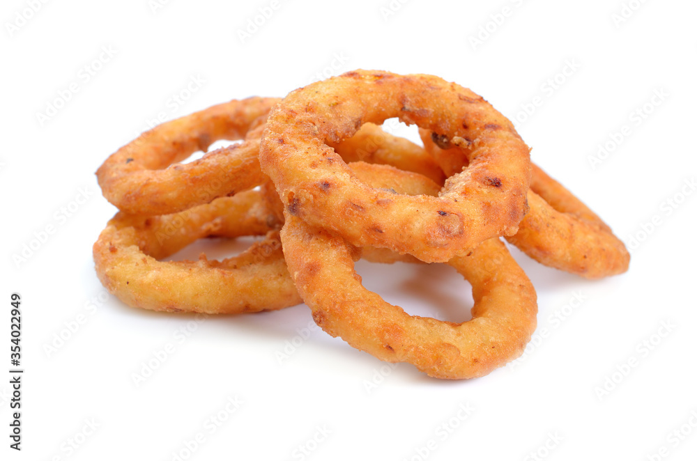 Fried onion rings. Isolated on white background Fried onion rings. Isolated on white background