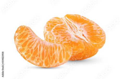 Mandarin orange citrus fruit on white background
