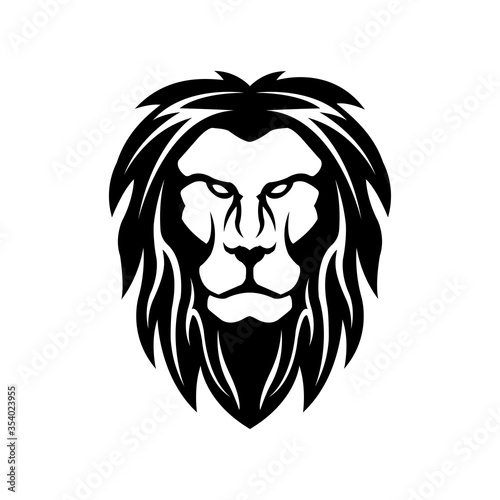 lion head mascot logo vector design template