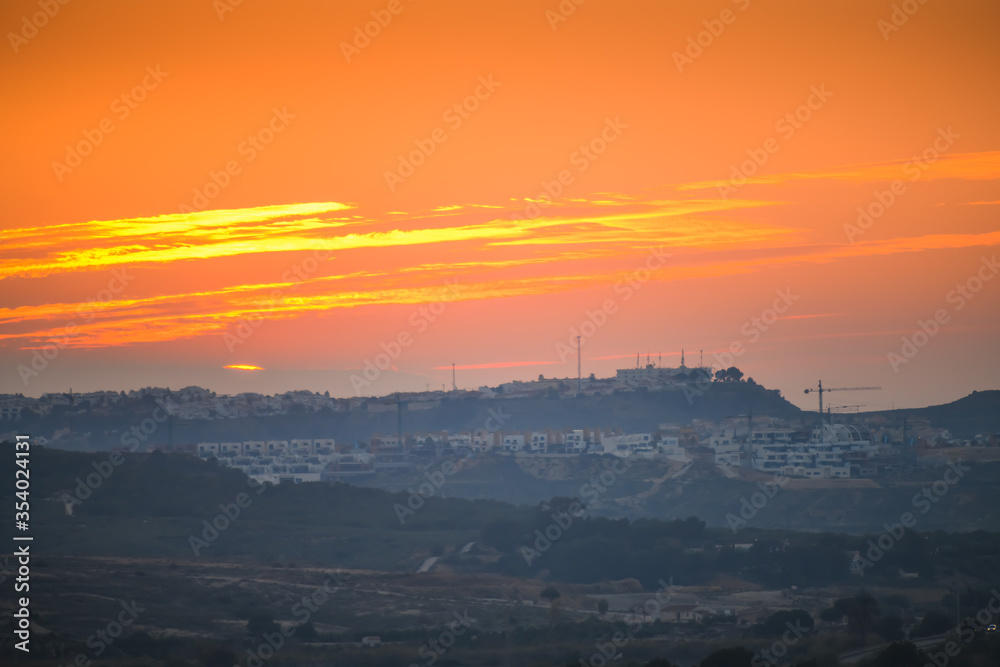 Obraz premium Sunset near Guardamar del Segura. Alicante province. Spain