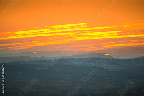 Sunset near Guardamar del Segura. Alicante province. Spain
