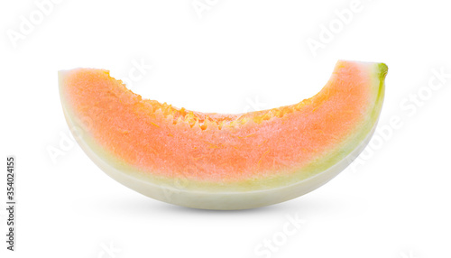 fresh honeydew melon with slice isolated on white background