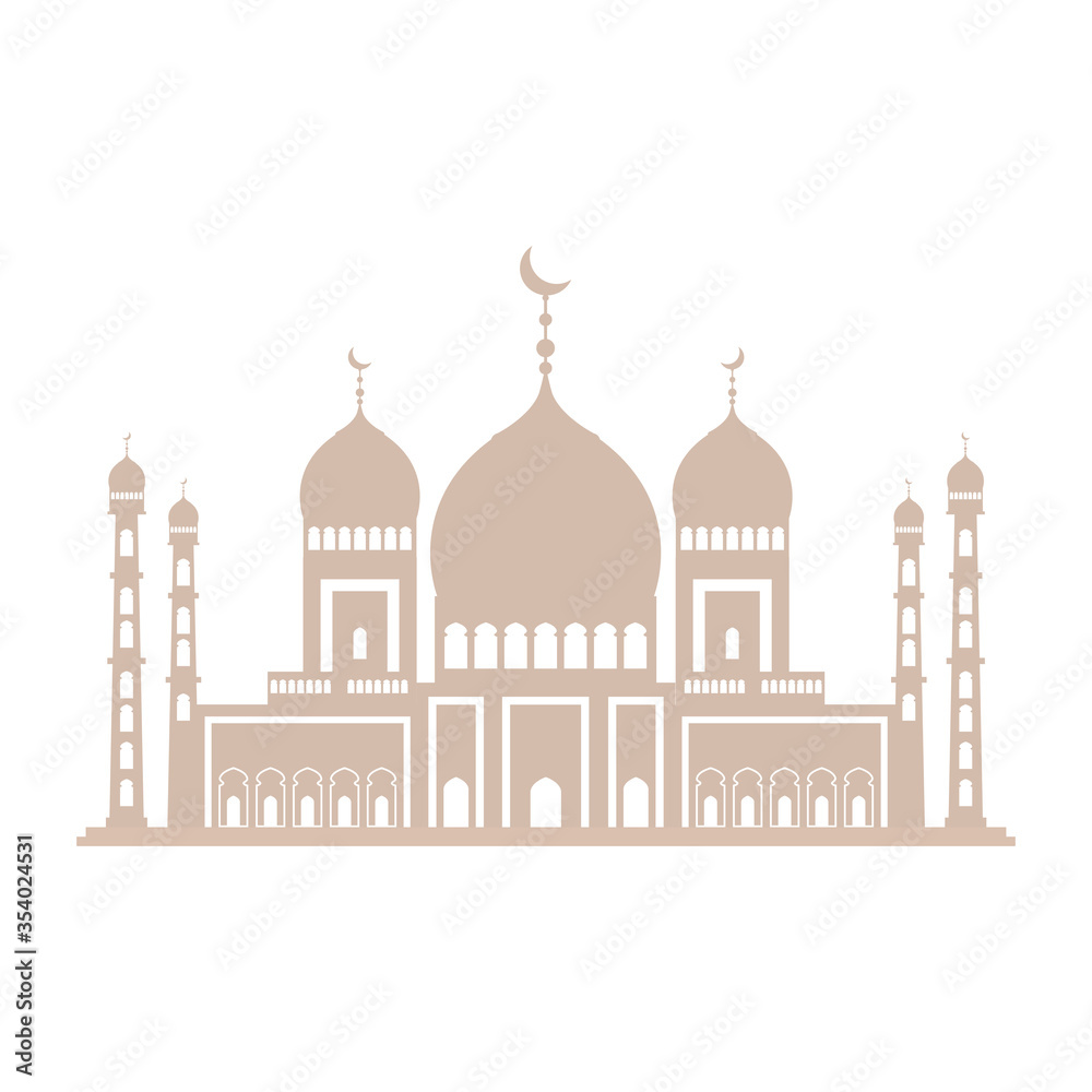 facade mosque islam structure on white background vector illustration design