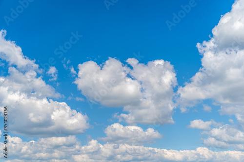 blue sky with white clouds in sunny weather