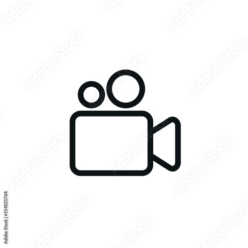 Outline Video Icon - Symbol of Film Camera - Play Video Online - Vector