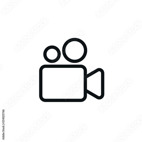 Outline Video Icon - Symbol of Film Camera - Play Video Online - Vector