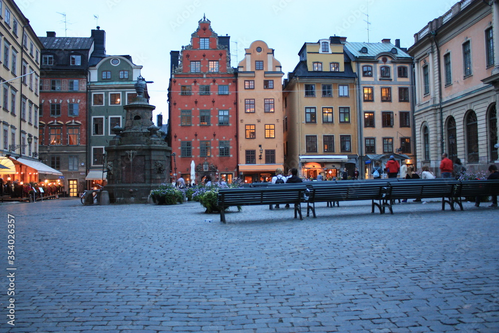 Fototapeta premium Vieille Ville colorée de Stockholm Suède