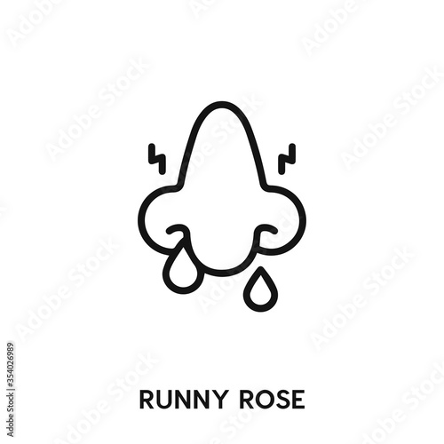 runny nose icon vector. runny nose sign symbol.