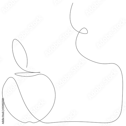 Apple tree background line drawing, vector illustration  © Keya