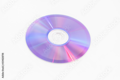 CDs DVDs - Blank recordable DVDs (DVD-R) purple discs on white background