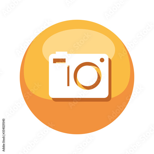 camera icon, social media in frame circular vector illustration design