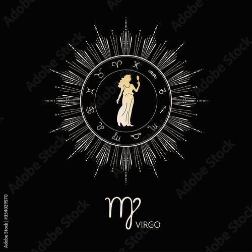 Virgo zodiac sign. The symbol of the astrological horoscope.