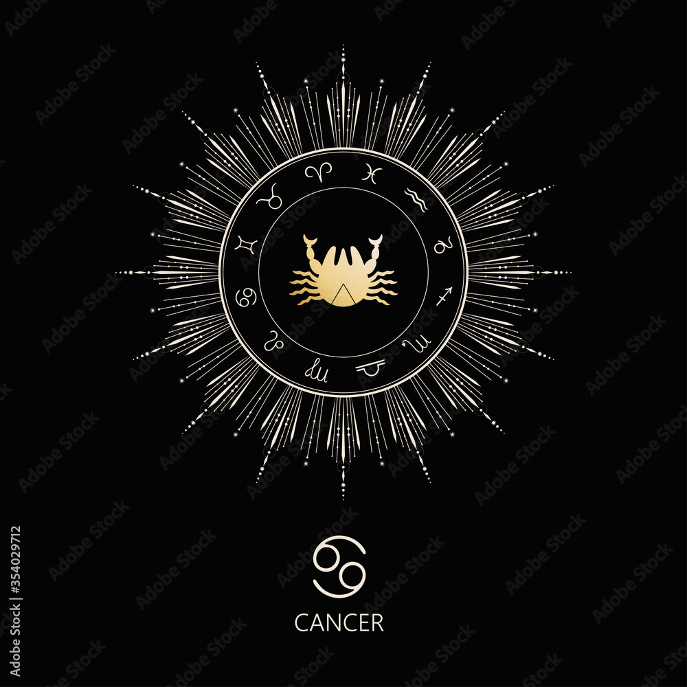 Fototapeta premium Zodiac sign Cancer. The symbol of the astrological horoscope.