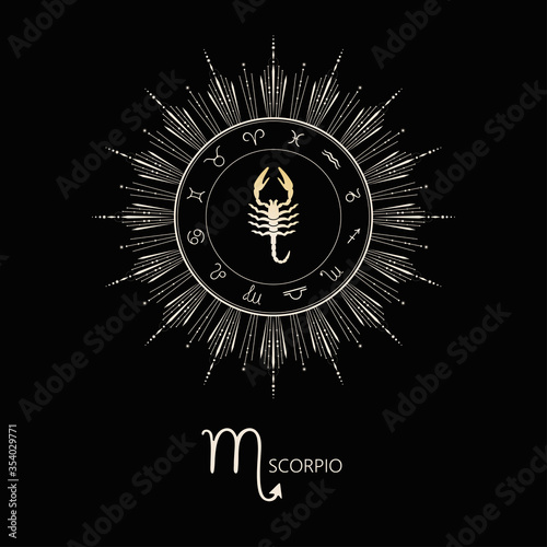 Zodiac sign Scorpio. The symbol of the astrological horoscope.