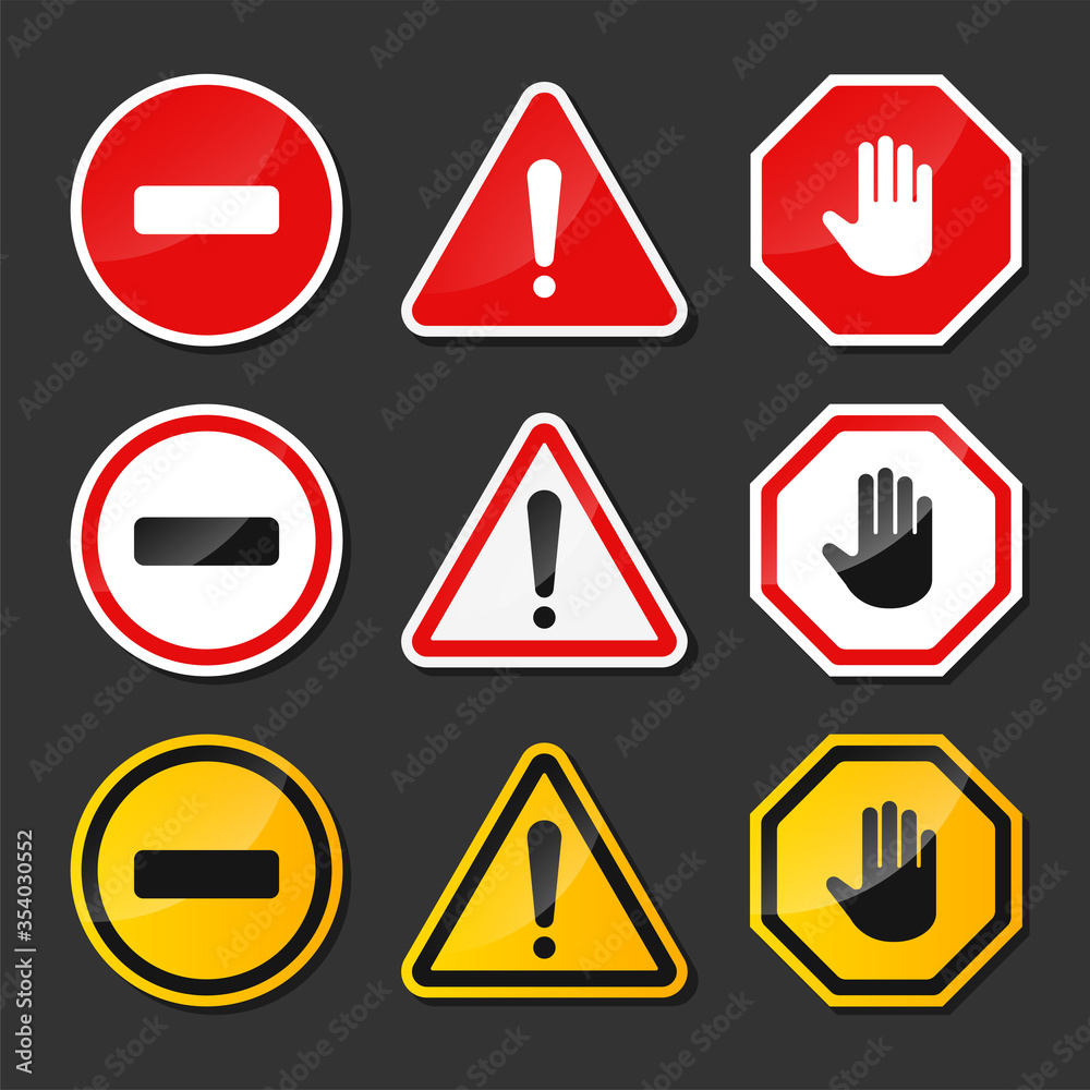 Red and black danger warning sign vector With the exclamation mark in the middle. isolate on background. Red and black danger warning sign vector With the exclamation mark in the middle. isolate on background.