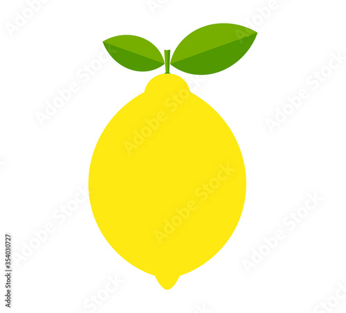 Lemon fruit with leaf icon.