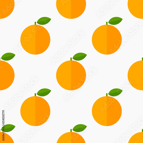 Orange fruits citrus seamless flat design pattern.