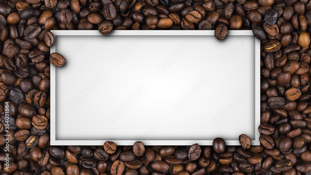 Empty frame of roasted coffee beans banner Empty frame of roasted coffee beans banner