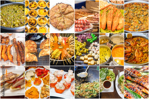 Collage of different foods 