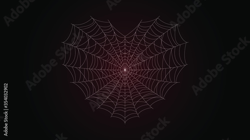 Spider Web On Dark Background Halloween Design Elements Spooky Scary Horror Decor Vector Heart