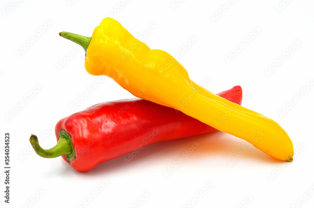 Pointed paprika on white background Pointed paprika on white background