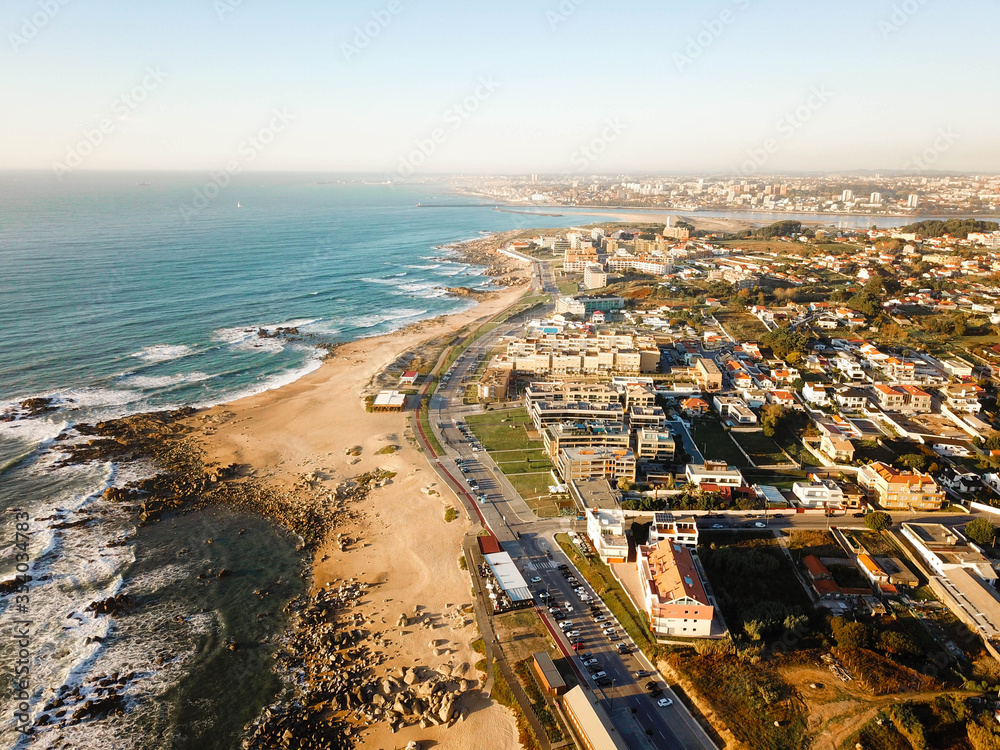 Φωτογραφία 4k photo beach Vila Nova Do Gaia, Porto, Aerial view ,Portugal, Europe